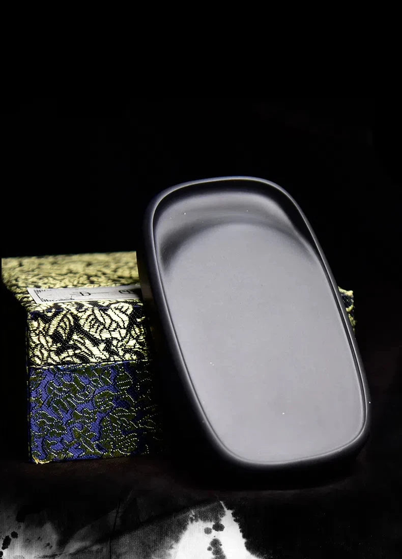 Natural Raw Stone She Inkstone Classical Calligraphy Regular Script Practice Ink Stone Vintage Brush Writing Practical Inkstone