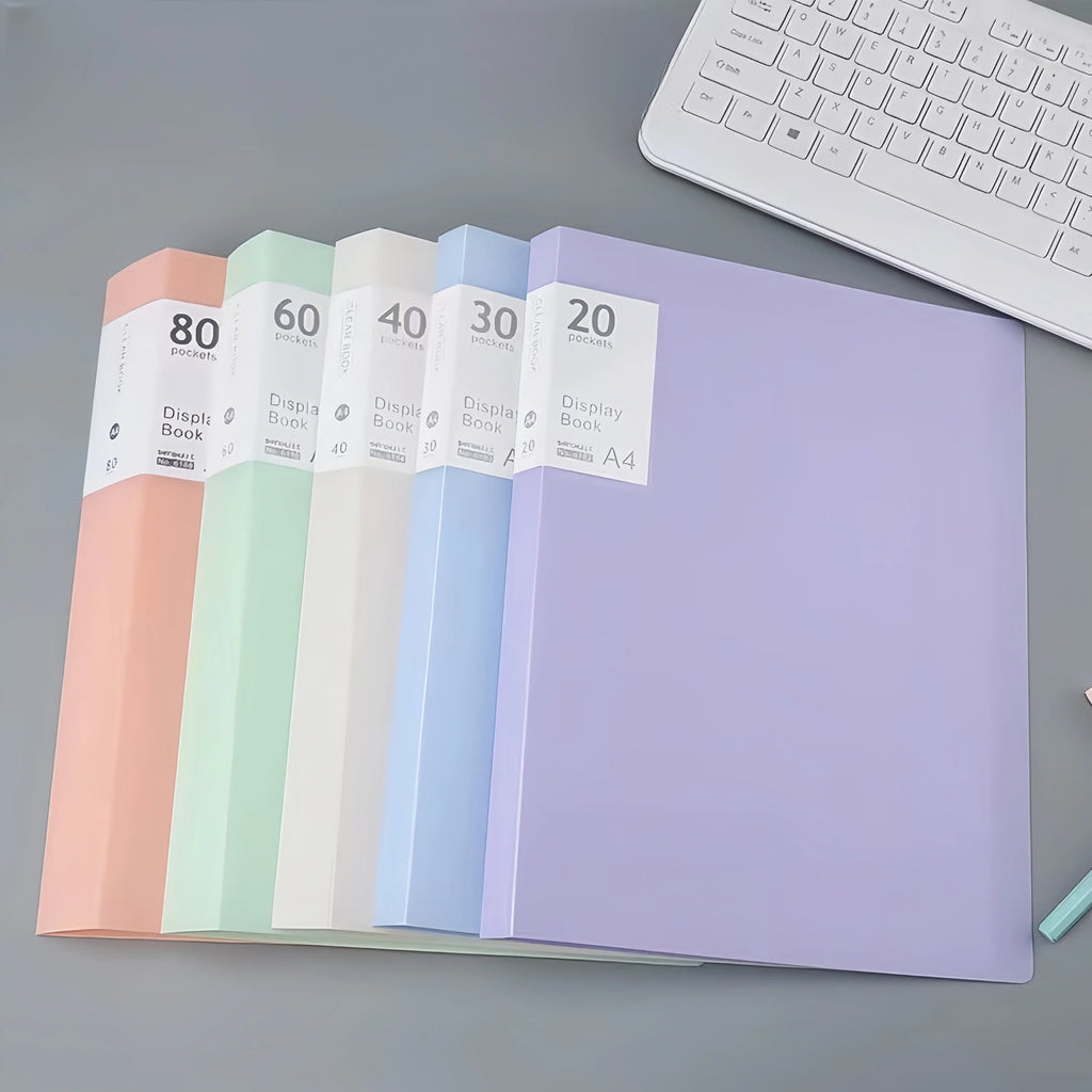 Document Presentation Folder - A4 PP Display Book with 20/40 Transparent Pockets & Sheet Protectors