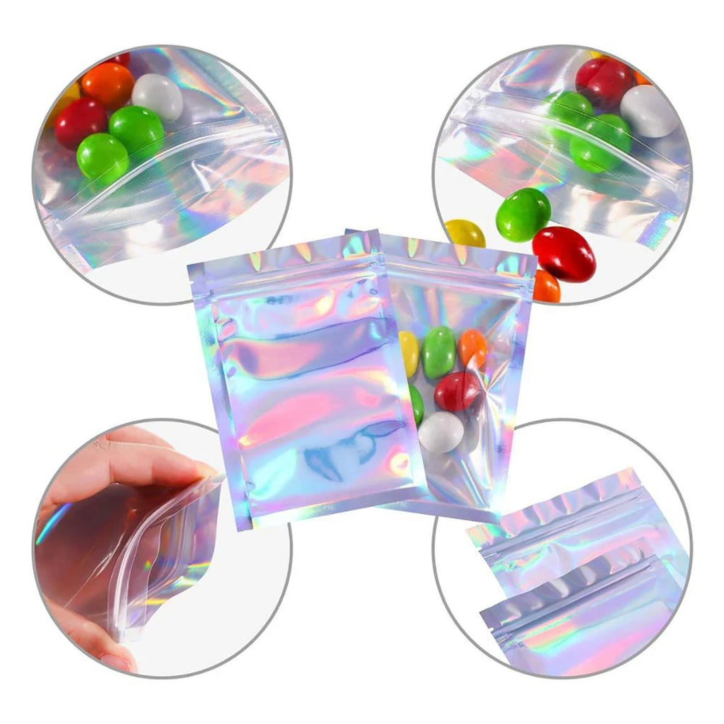 Resealable Laser Ziplock Bags For Necklace Food Storage Bags Pouch Packaging Bag Multifunctional Bubble Mailers