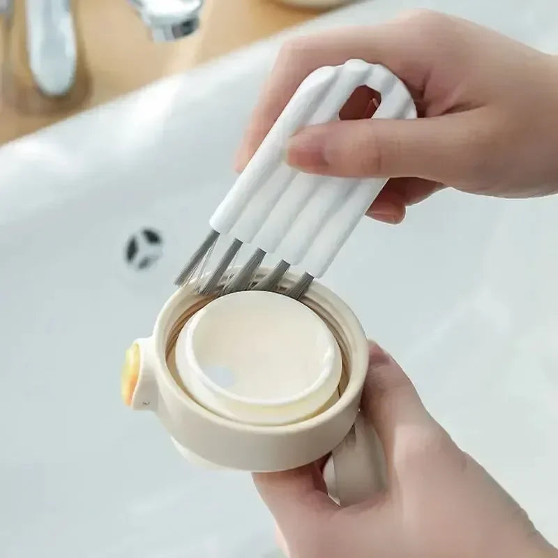 Multi-functional Flexible Mobile Phone Clean Fine Dust Cup Lid Card Slot Earphone Cleaning Brush For Headset Keyboard Cup Cover