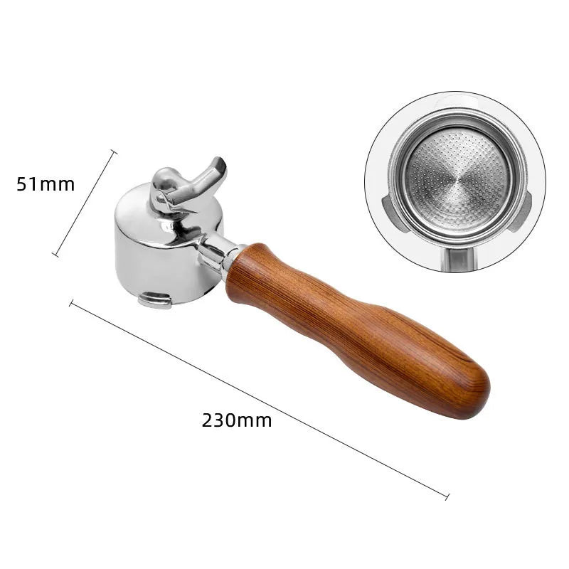 Double Spout 51mm Coffee Portafilter With 1 2 Cups Basket for Delonghi ECO680 ECO685