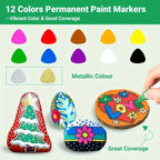 1/3/6/12Pcs Colorful Permanent Paint Marker Waterproof White Markers Tire Tread Rubber Fabric Paint Metal Paint Marker Pens