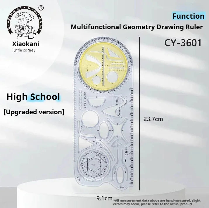 Mathematical Rulers Set Multi-function Geometry Drawing Ruler Transparent Rotatable Scale Ruler for Drafting School Supplies
