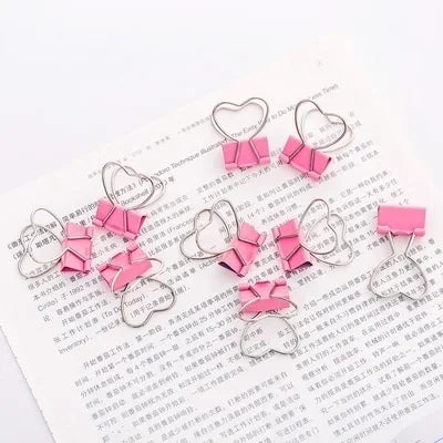 10PCS Binder Clip Heart Shape Metal Binder Clips Photos Tickets Notes Letter Paper Clip Office Study Binder Clips