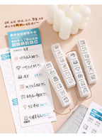 Cute Cat Emoji Stamp Daily Life Work Good Mood Series Cartoon Mini Pattern Stamps for Journaling Planner Diy Scrapbooking Decor