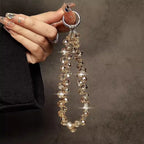 Colorful Mobile Phone Lanyard Chain Stylish Glitter Crystal Bead Pendant Keychain Jewelry Bag Accessories Sparkle Key Chains