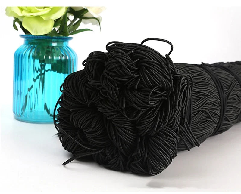 3/4/5/6/8MM Black Strong Elastic Cord Rubber Band Sewing Clothing Craft Supplies Elastic Band Elastics Rope Bands Accessories