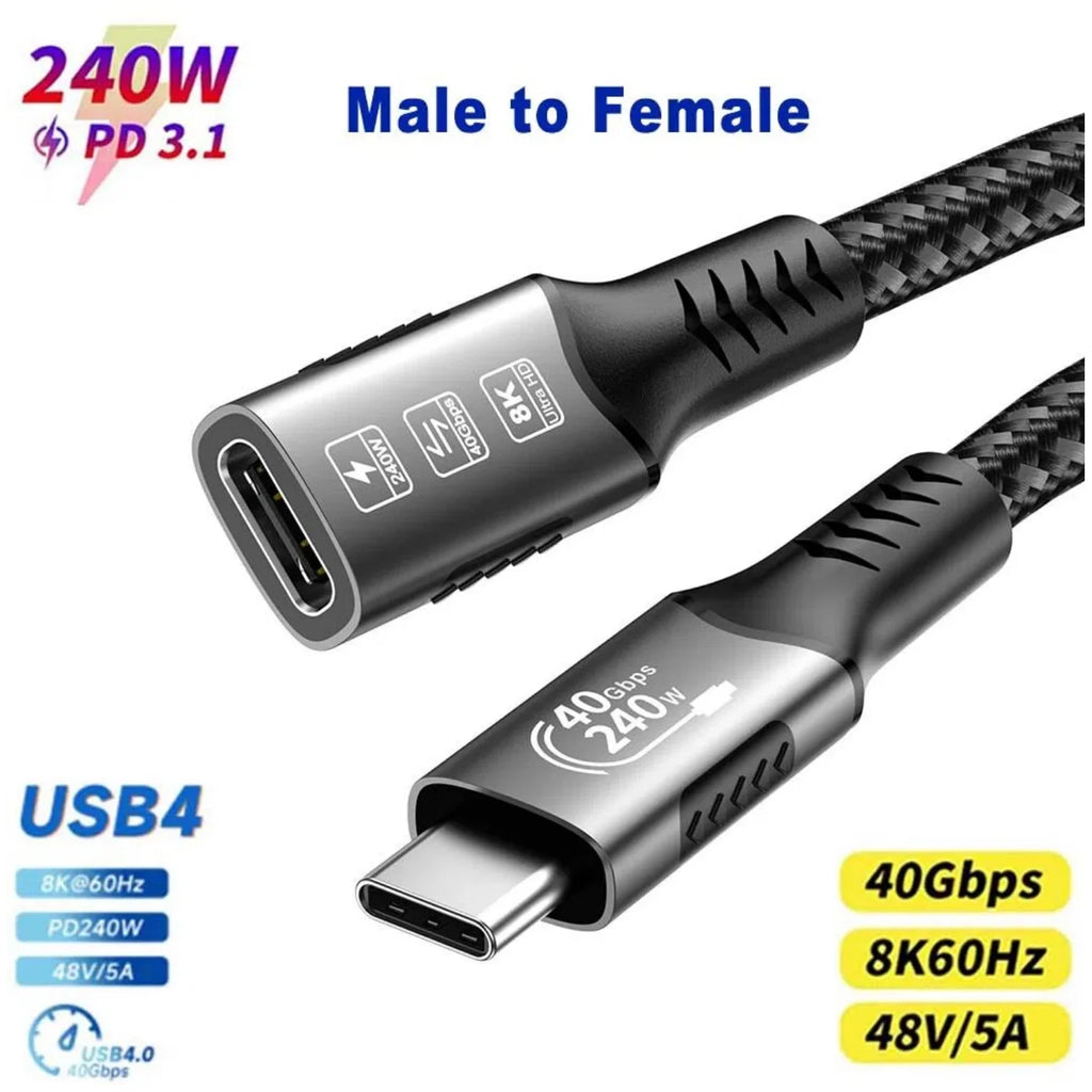 USB4 for Thunderbolt 4 Cable 40Gbps 8K@60Hz 4K@120Hz PD3.1 100W Type-C to USB-C Dual Protocol Compatible for iPhone 17 K36S