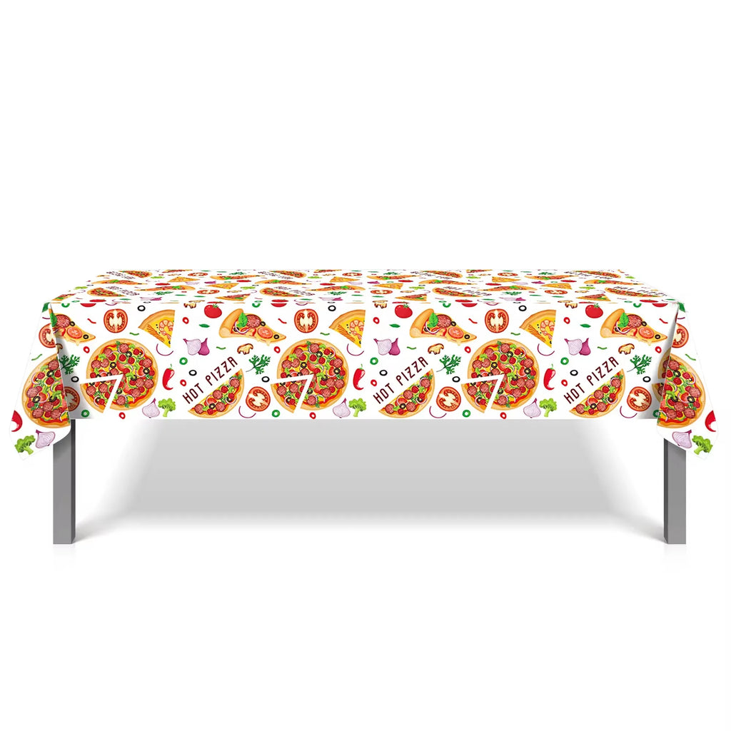 130*220cm Pizza PE Table Cover Birthday Party Decorations Plastic Tablecloth Disposable Party Supplies
