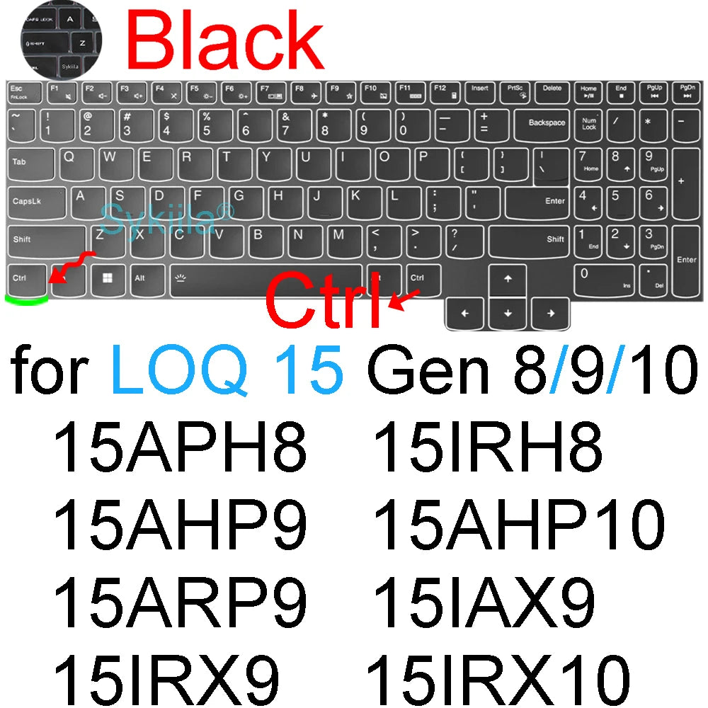 Keyboard Cover for Lenovo LOQ 15 16 17 Gen 11 10 9 15AHP11 15IHP11 15AHP10 15ARP10 15IRX10 17IRX10 Silicone Protector Skin Case