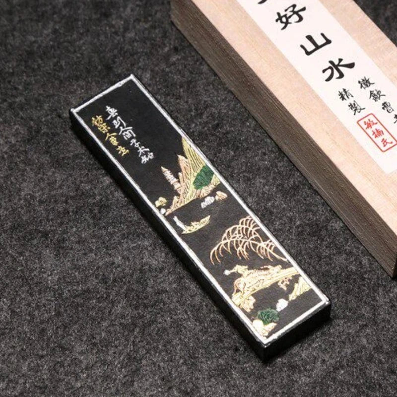 Chinese Sumi Ink Stick Solid Ink Stick Calligraphy Artist Painting Watercolor Fabric Paint Ink Block Chinese Painting Ink Stick
