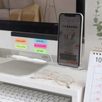 1Message Storage Board Under Computer Monitor，Office Desk Side Storage Rack Message Board Can Hold Phone Charging Memo Stickers