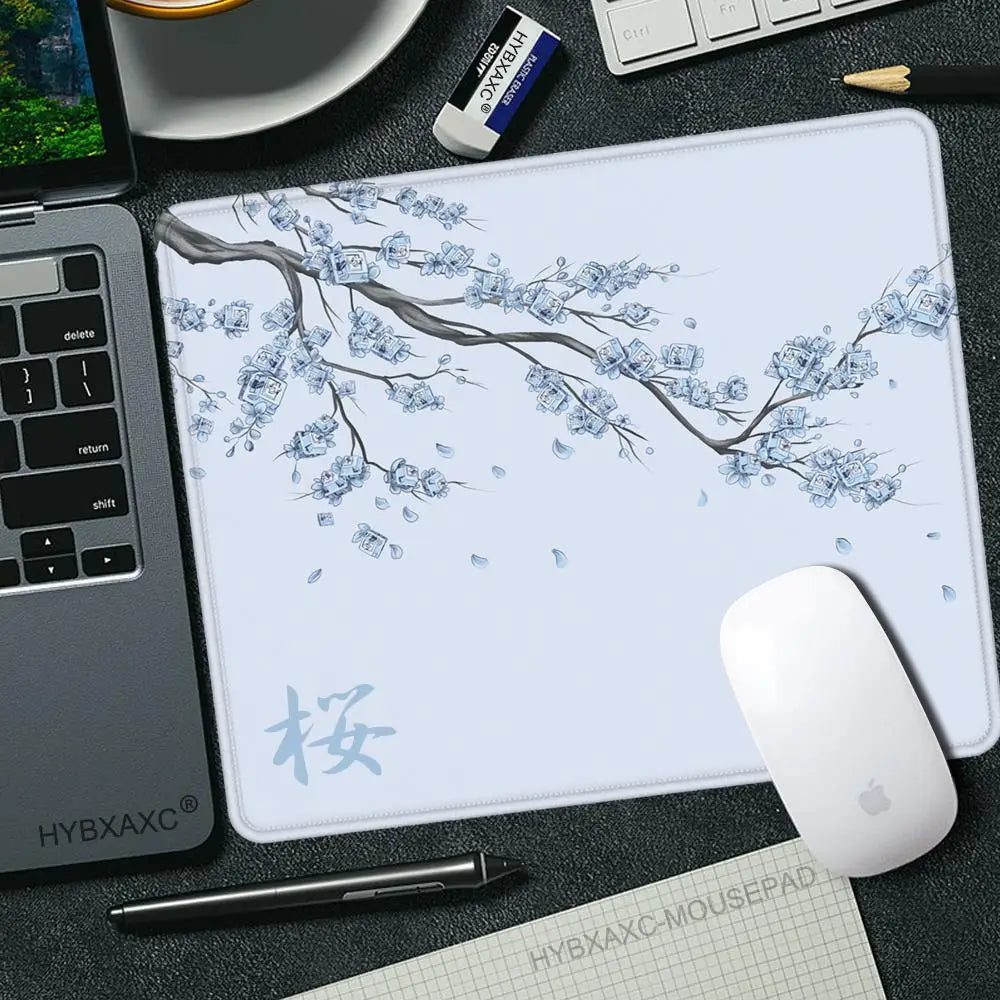 450x400 Japan Cherry Blossom Game Small Mousepad Computer Sakura Desk Mat Table Keyboard Pad Laptop Cushion Non-slip Deskpad