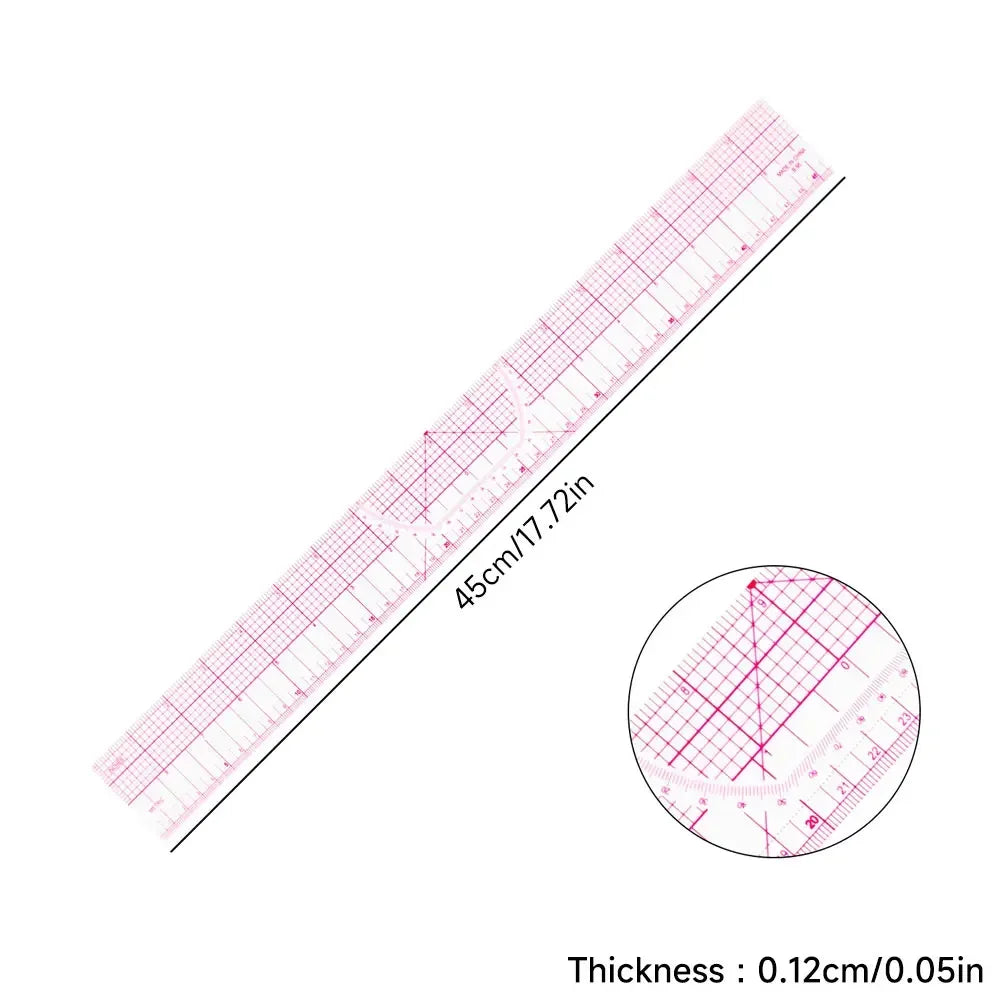 Flexible Clear Metric French Curve Ruler Multipurpose Tailoring Template For Dressmaking Pattern Drafting DIY Sewing Projects