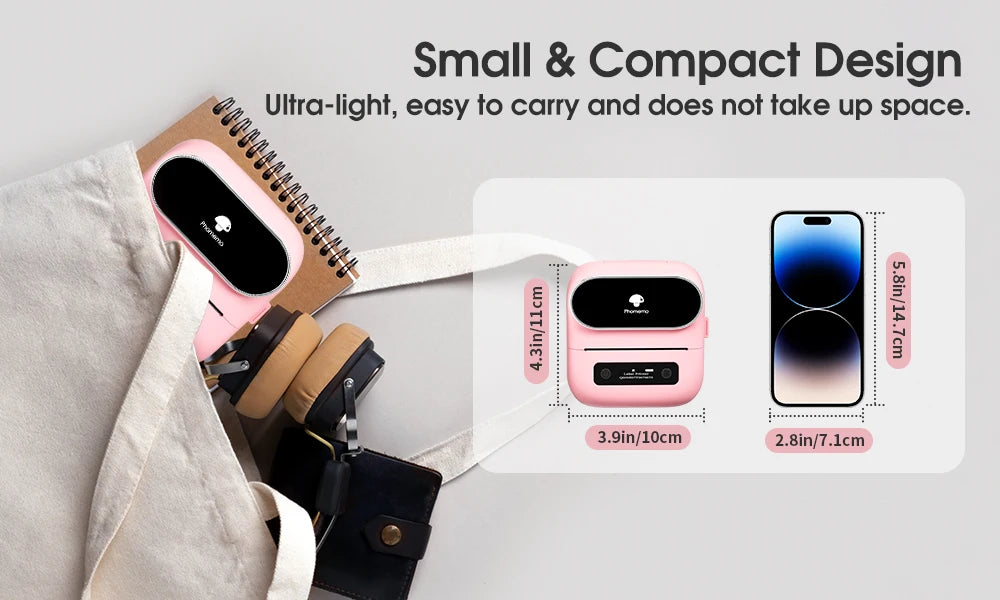 Phomemo M220 Bluetooth Thermal Label Printer 20-75mm Portable 203DPI Label Maker for Barcode Address Mailing File Labels