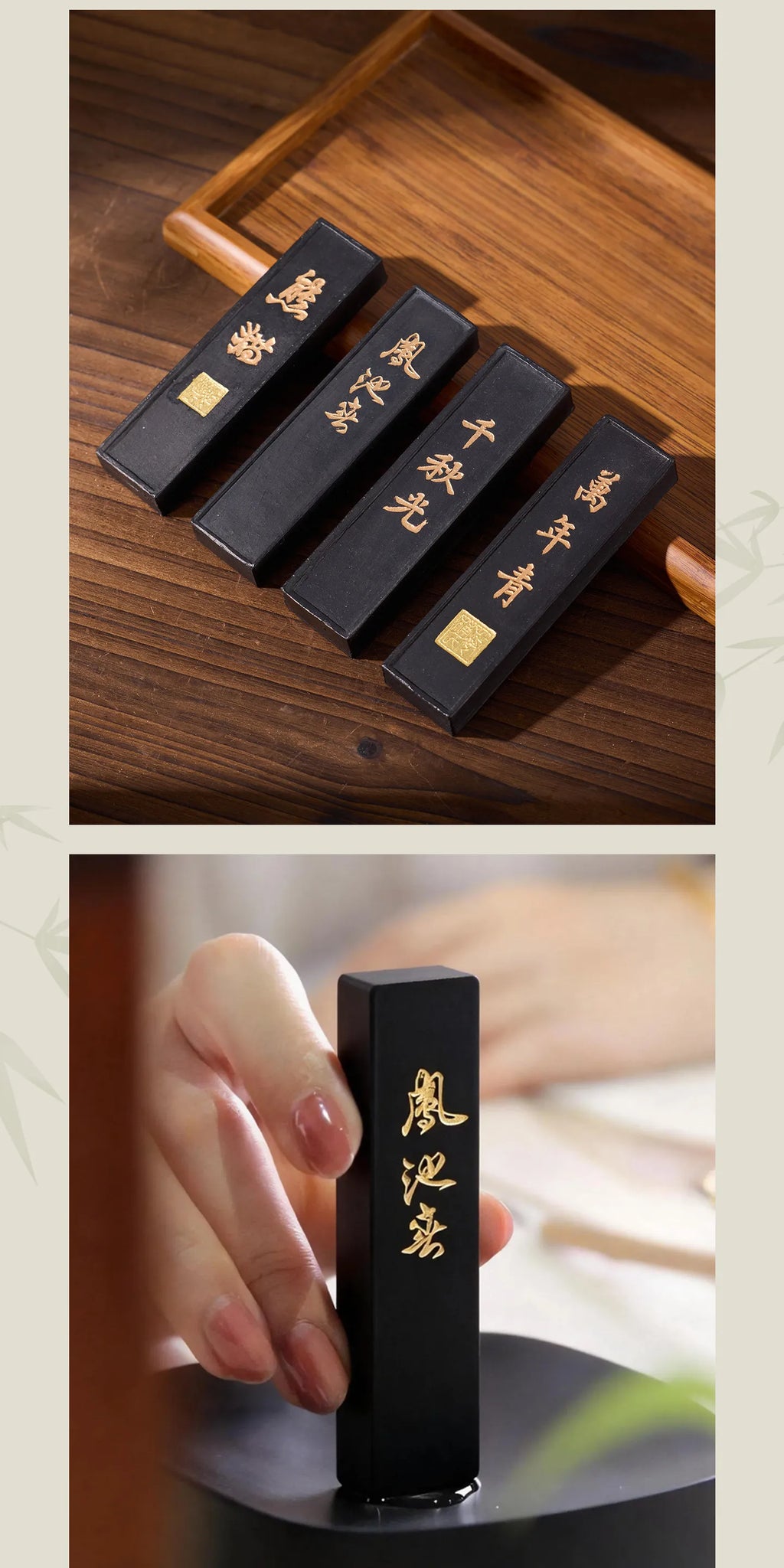 Pine Soot Solid Ink Stick Chinese Traditional Sumi Ink Stick Handmade Ink Block Stick for Calligraphy Painting Practice Art Tool