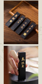 Pine Soot Solid Ink Stick Chinese Traditional Sumi Ink Stick Handmade Ink Block Stick for Calligraphy Painting Practice Art Tool
