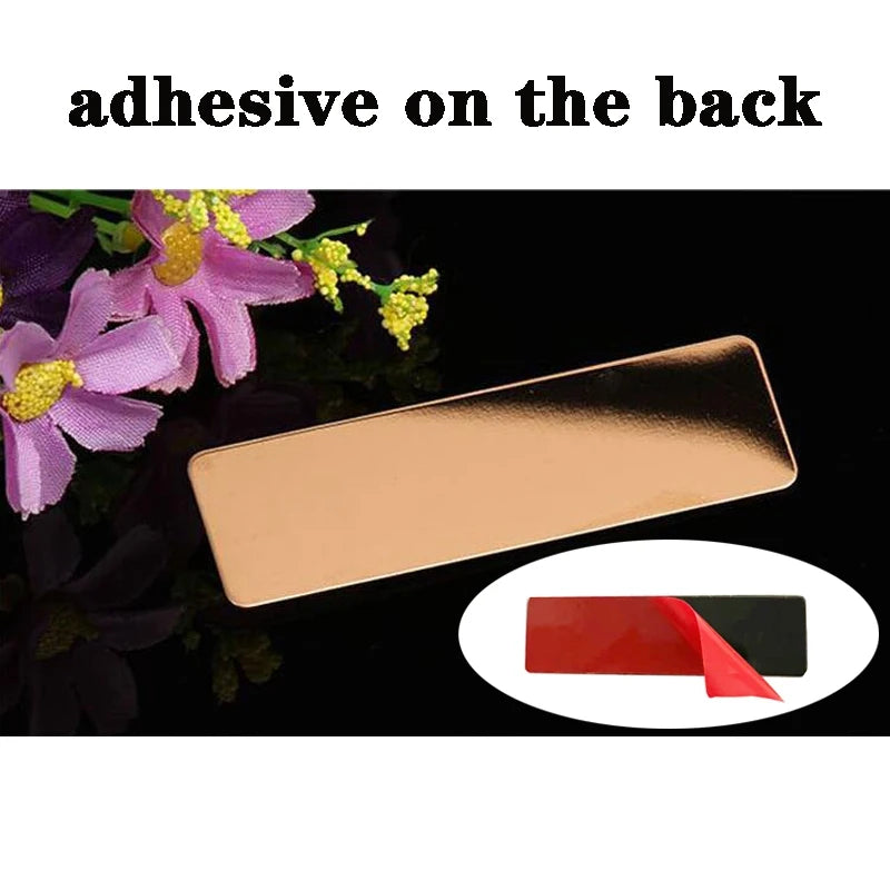 10pcs Laser Engraving Name Badge Holder Round Corner Gold Color Stainless Steel Badge Blank Material 70x20mm