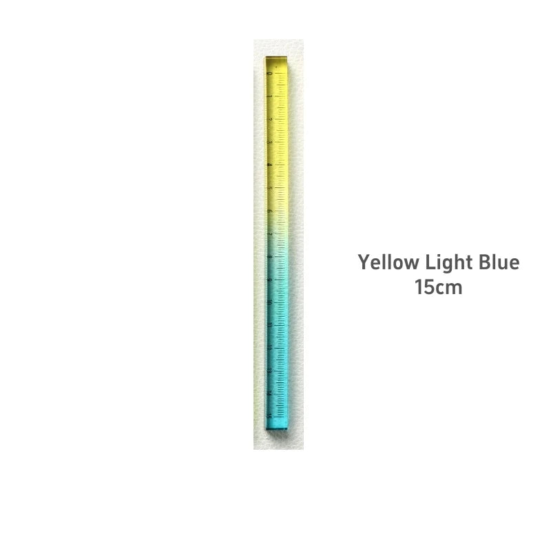 1pcs Colorful Clear Straight Ruler 15cm Four Edges Acrylic Transparent Gradient Lightweight Measuring Tools for Students A7795