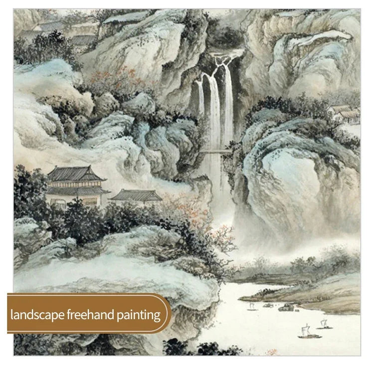 6/9/ 12/ 16 Chinese Painting Brush Beginner Calligraphy Drawing Bamboo Pen Curtain Felt Rice Paper Set Landscape Drawing Writing