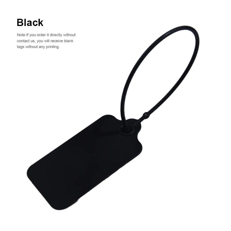100Pcs Custom Logo Disposable Plastic Security Seals Hang Tags for Clothing Shoes Bags 220mm 8.66"