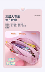 Kawaii Cute Cartoon Anime Pencil Bag Multi-Compartment Stationery Pouch with Handle Portable Pen Case for School & Travel
