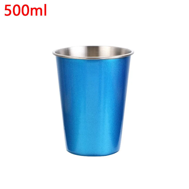 200/300/400/500ml Stainless Steel Beer Cups Household Office Metal Water Drinks Coffee Tumbler Tea Milk Mugs Kitchen Drinkware