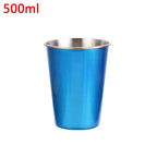 200/300/400/500ml Stainless Steel Beer Cups Household Office Metal Water Drinks Coffee Tumbler Tea Milk Mugs Kitchen Drinkware