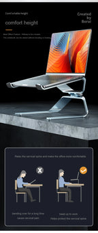Laptop Stand Adjustable Aluminum Alloy Notebook Tablet Stand Up to 17.3 Inch Laptop Portable Fold Holder Cooling Bracket Support