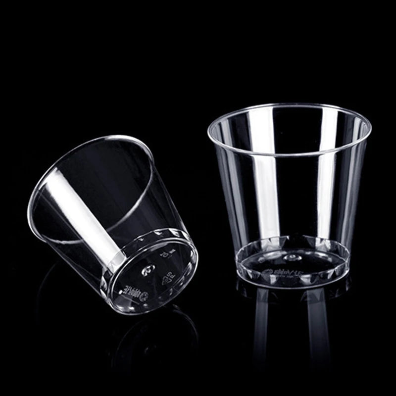 50pcs 30ml Mini Clear Plastic Disposable Party Shot Glasses Jelly Cups Tumblers Birthday Kitchen Accessories Gobelet Plastique