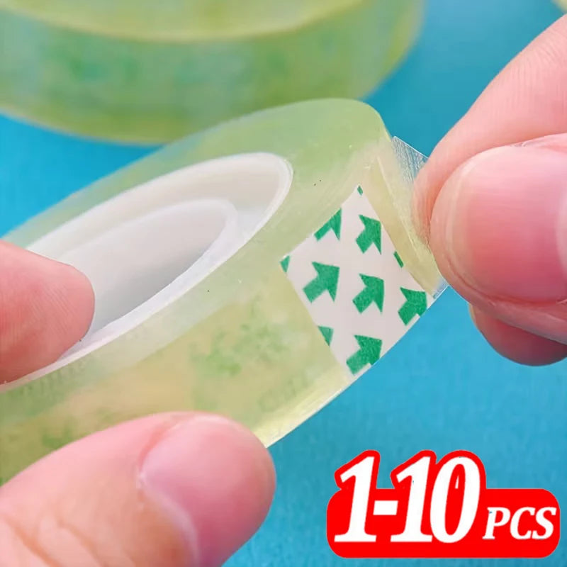 1-10Rolls Transparent Adhesive Tapes for Gift Wrapping Packing Home Office Use School Stationary Clear Refill Tape 8mm/12mm/18mm