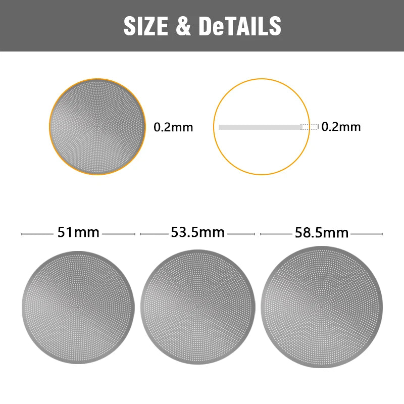 0.2mm Espresso Puck Screen 51/53/58.5mm Stainless Steel Coffee Filter Mesh For Portafilter Espresso Machine Barista Tool