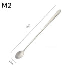 pogyrt Stainless Steel Long Handle Stir Spoon For Cocktails, Ice Coffee, And Tea - Mixing Spoon With Easy Grip Handle
