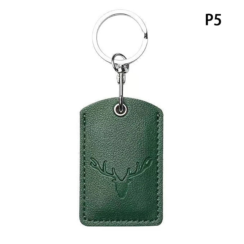 Access Card Case Leather Card Holder Keychain Key Ring Door Lock Access Tags ID Card Case Keychain Access Card Bag