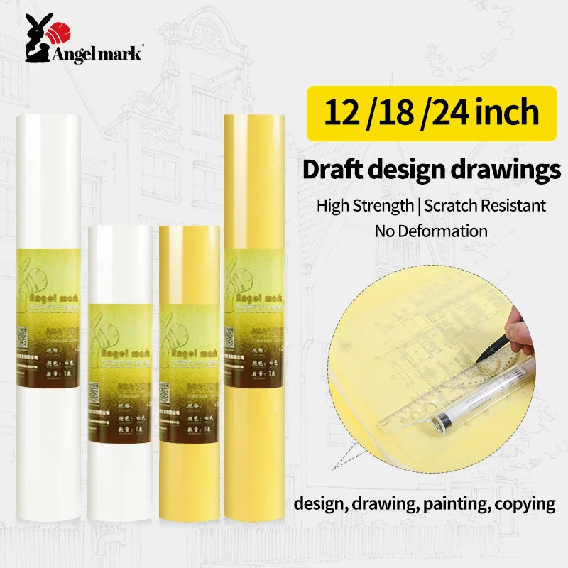AngelMark Tracing Paper Roll High Transparent Draft Rotring Drawing Paper Sketch Copy Paper Pattern Painting Paper for Sewing
