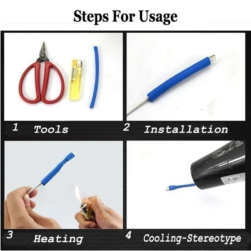 580/328/127PCS Heat Shrink Tubing Wrapping Kit 2:1 Shrinkable Wire Shrinking Wrap Tubing Wire Connect Cover Protection Sleeving