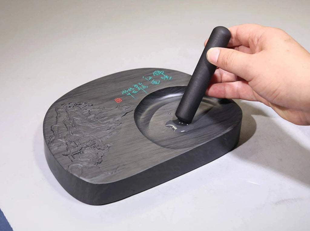 Exquisite Traditional Portable Lightweight Calligraphy Inkstones Huizhou Ink Slabs Perfect for Brush Writing Students Inkstone