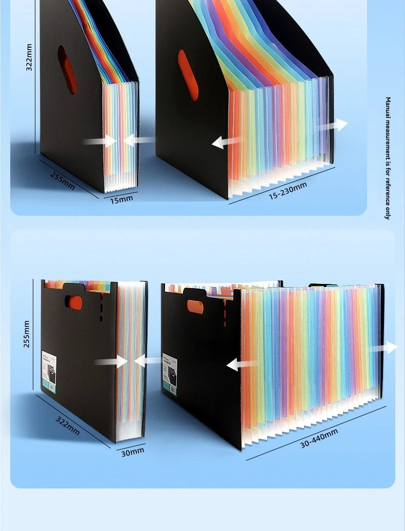 1PC Large Capacity Student Multi Layer Exam Paper Storage Bag, Vertical Scalable Classified Folder
