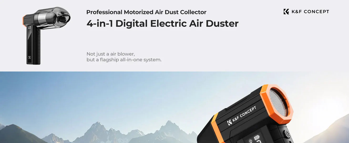 K&F CONCEPT Vacuum Magnetic Electric Air Duster Compressed 2-in-1 Air Blower&Suction for Computer,Laptop Keyboard,Camera Clean
