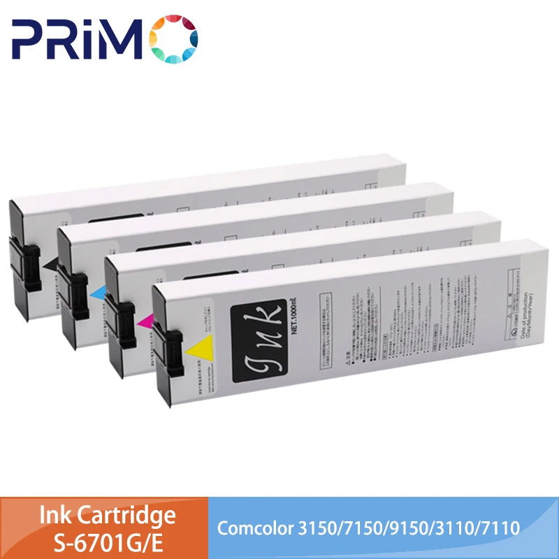 S-6701 S-6702 S-6703 S-6704 G/E 1000ML Ink Cartridge with chip Compatible For Riso Comcolor 3150 7150 9150 3110 7110 Printer