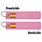 Personalized Keychain Customize Text Tag Double Sided Military Flag Embroidery for Motorcycles Cars ATV Scooters