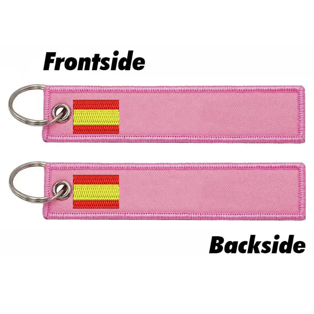 Personalized Keychain Customize Text Tag Double Sided Military Flag Embroidery for Motorcycles Cars ATV Scooters
