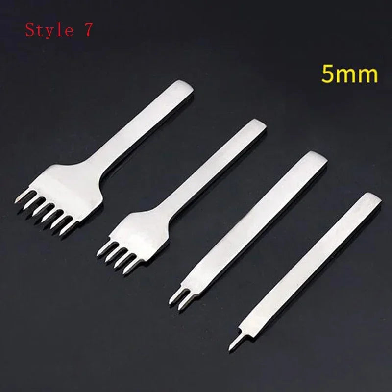 3/4/5/6mm Spacing Punch Tool For Leather Hole Punches Tool Lacing Stitching Sewing DIY Leather Craft Tools 1/2/4/6 Prong