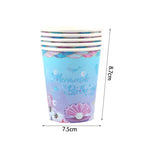 Mermaid Party Decorations Supplies Mermaid Disposable Plates Cup Napkins Set for Girls Baby Shower Mermaids Princess Birthday