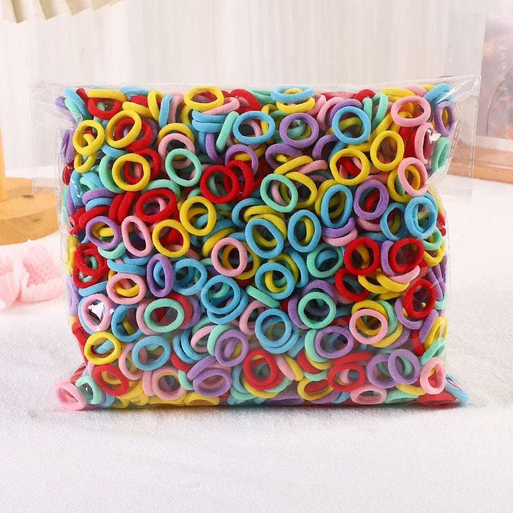 50/300/500 pcs Girls Colorful Elastic Hair Bands Ponytail Hold Hair Tie Rubber Bands Scrunchie Hair Accessories Bands for Girls