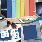 2-Inch 3-Ring Binders with 2 Interior Pockets, Heavy Duty Clear View Presentation Binder Holds 425 Sheets Letter Size, 6 Pack