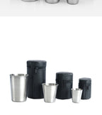 4Pcs Outdoor Practical Travel Stainless Steel Cups Mini Set Glasses For Whisky Wine With Case Portable Drinkware 30ml/70ml/170ml