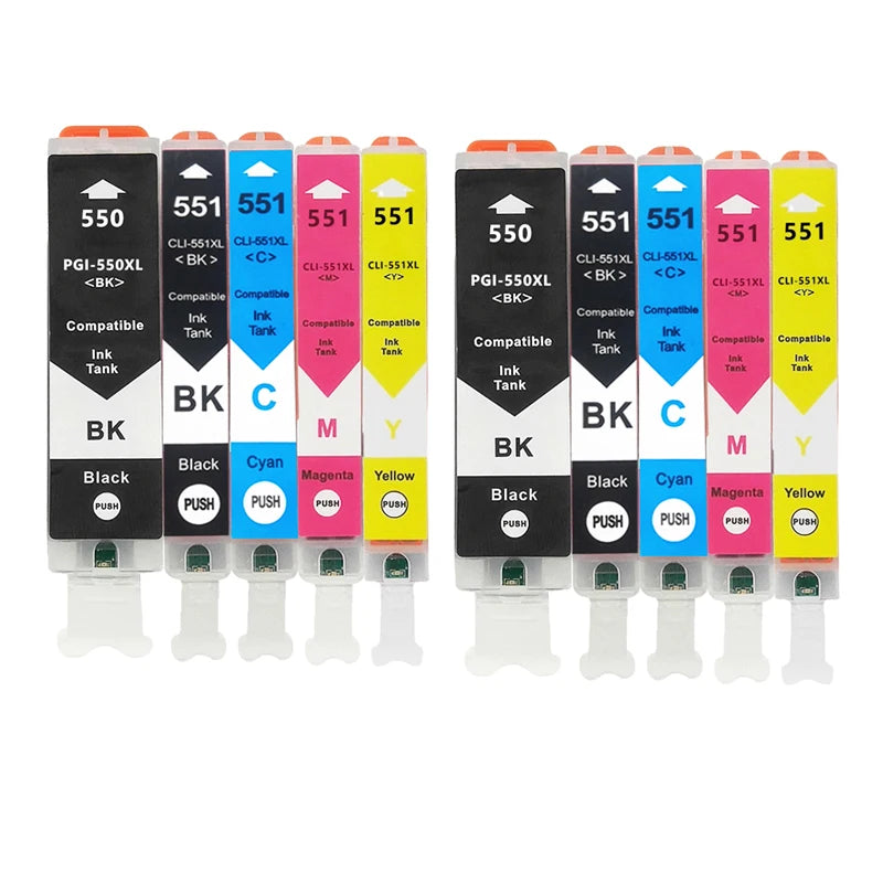 PGI550 CLI551 Compatible Ink Cartridges PGI-550 CLI 551 PGI-550 CLI-551 For Canon MG6350 MG7150 IP8750 Ip7250 Printers