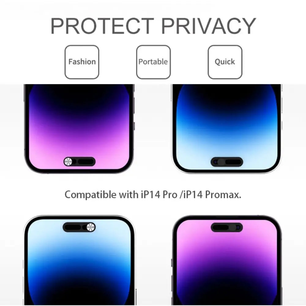 3Pcs Metal Webcam Cover for iPhone 14 14 Plus Privacy Slider Front Camera Len Cap for iPhone 14 Pro 14 Pro Max Phone Len Sticker