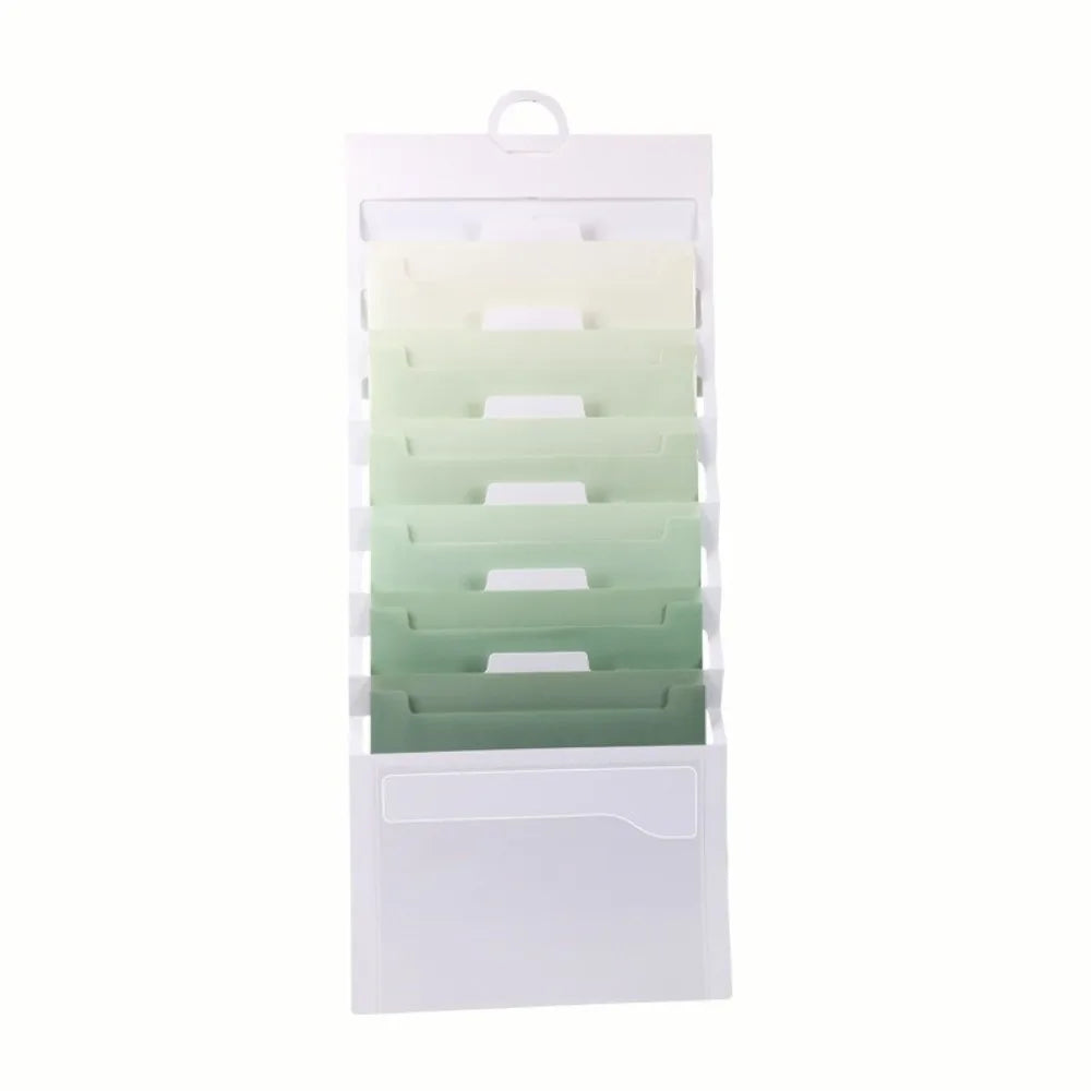 6 Pockets Hanging File Folders Wall Mounted Large Capacity Expandable Accordian Pockets Multi-color File Organizer Magazine